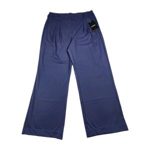 Libin High Waisted Wide-Leg Pants Navy Pleated Women 2XL Pockets NWT Lightweigt